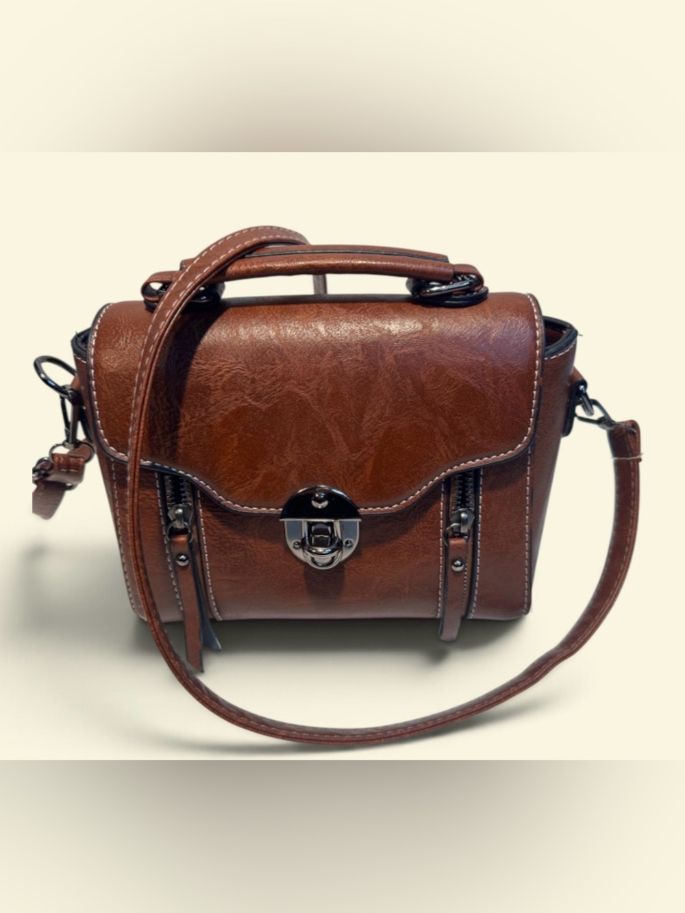 Brown Satchel Crossbody Like New
